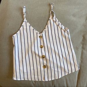 Adorable navy and white spaghetti strap top